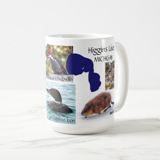 Wild lebende Tiere des Higgins Sees, Michigan Kaffeetasse (VorderseiteRechts)
