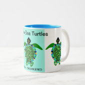 wild lebende Tiere I Liebe See TURTLES - Erhaltung Zweifarbige Tasse (VorderseiteRechts)