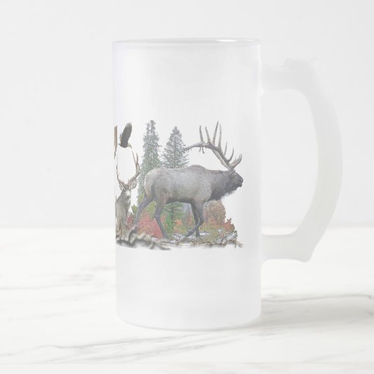 Wild lebende Tiere von Nordamerika Mattglas Bierglas (Rechts)