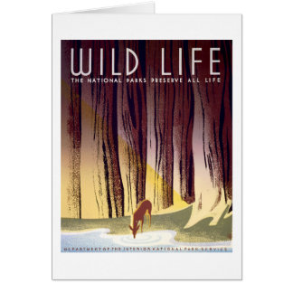 Wild lebende Tiere WPA-Plakat (Rotwild)