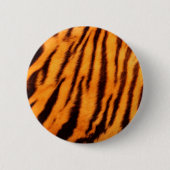 Wild & lebhaft Orange Tiger Streifen Button (Vorderseite)