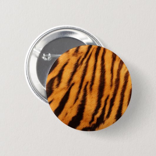 Wild & lebhaft Orange Tiger Streifen Button (Vorne & Hinten)