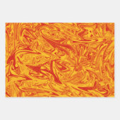 Wild lebhaftes Gelb- und Orangenumhüllungspapier Geschenkpapier Set (Vorderseite 3)
