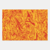 Wild lebhaftes Gelb- und Orangenumhüllungspapier Geschenkpapier Set (Vorderseite 2)