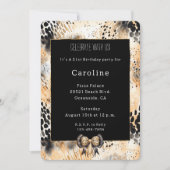 Wild Leopard Bow Animal Print Geburtstag Einladung (Vorderseite)