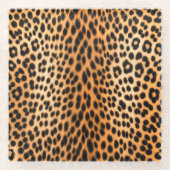 Wild Leopard Energy – Kühne Tierprint-Mode Glasuntersetzer (Vorderseite)