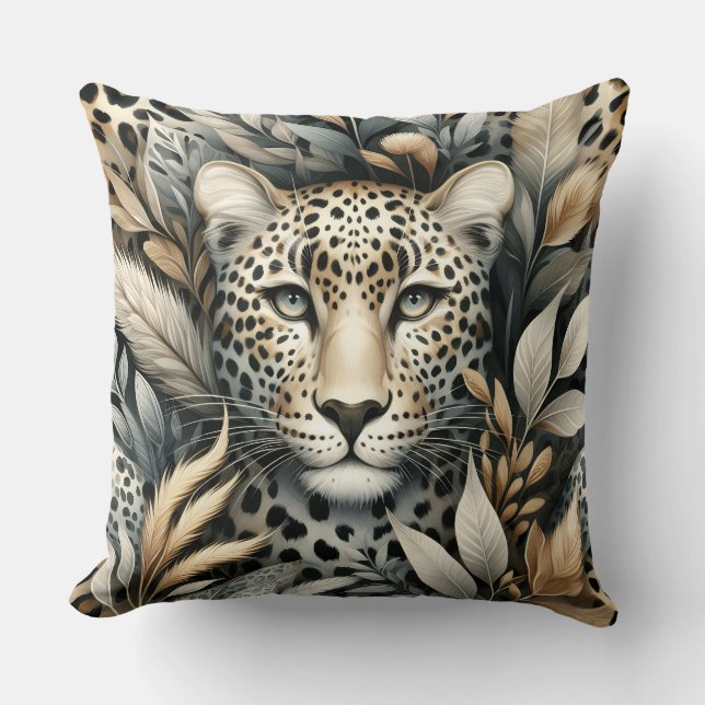 Wild Leopard In Brown  Kissen (Vorderseite)
