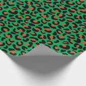 Wild Leopard Muster Weihnachtsgeschenk Grün nahtlo Geschenkpapier (Ecke)