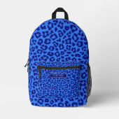 Wild Leopard Pattern-Blue Bedruckter Rucksack (Vorderseite)