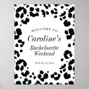 Wild Leopard Print Bachelorette Party Welcome Sign Poster