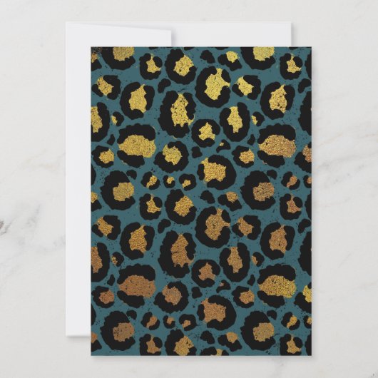 Wild Leopard Print Bridal Dusche Einladung (Rückseite)