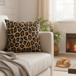Wild Leopard Print Decorative Throw Pillow Kissen