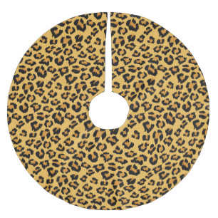 Wild Leopard Print Imitats für Safari Muster Polyester Weihnachtsbaumdecke