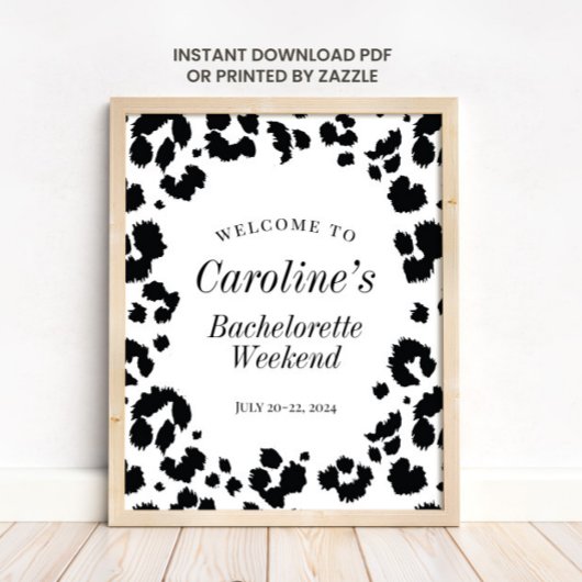 Wild Leopard Print Junggeselinnen-Abschied Begrüßu Poster