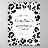 Wild Leopard Print Junggeselinnen-Abschied Begrüßu Poster (Vorne)