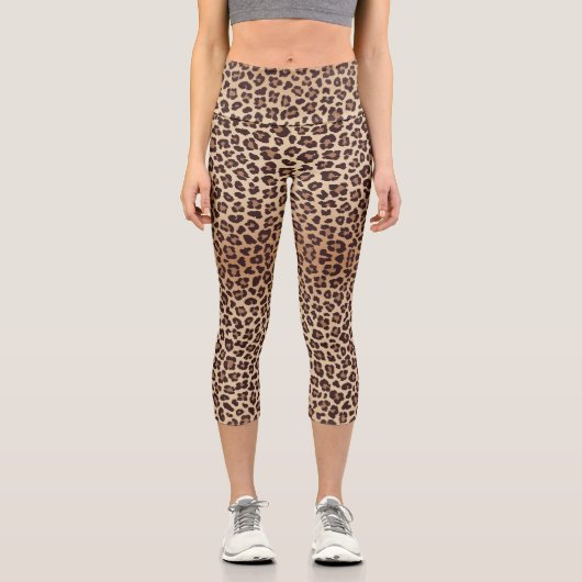 Wild Leopard Print Pattern Leggings – Trendy (Vorderseite)