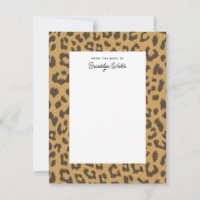Wild Leopard Print Personal Flat Stationery Card