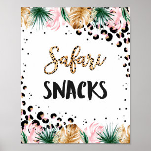 Wild Leopard Print Safari Snacks Geburtstag Zeiche Poster