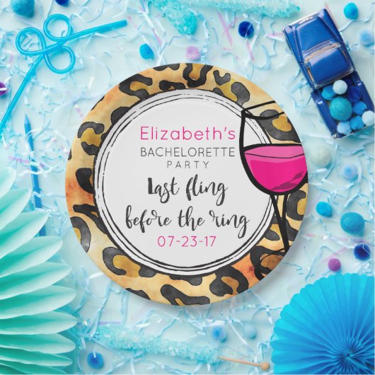 Wild Leopard Spots Muster letzte Fling Bachelorett Pappteller (Party)