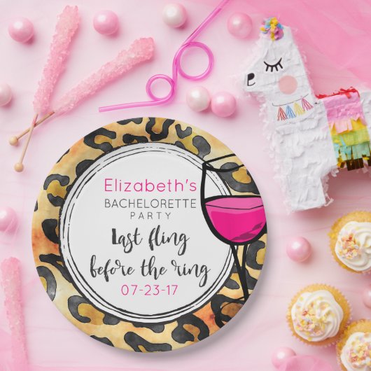 Wild Leopard Spots Muster letzte Fling Bachelorett Pappteller (Party)