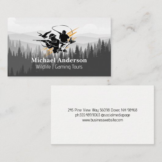Wild Life Hunters | Wälder und Berge Visitenkarte (Vorne/Hinten)