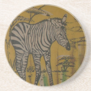 Wild Life Kenia Afrikanische Savanne Safari Zebra Sandstein Untersetzer