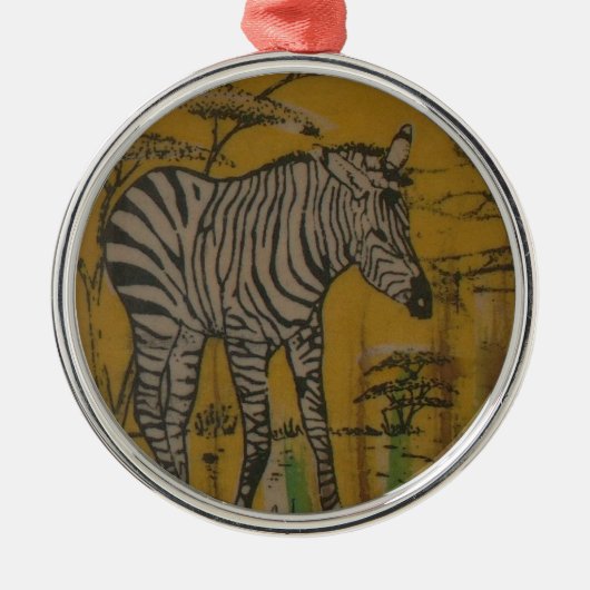 Wild Life Kenya African Safari Zebra.png Ornament Aus Metall (Vorne)