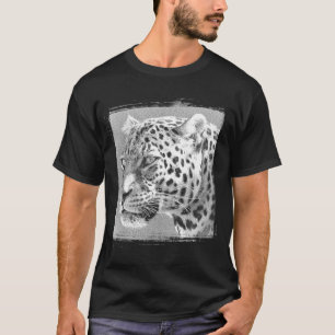 Wild Life Leopard Kopf Modernes Schwarzes Elegante T-Shirt