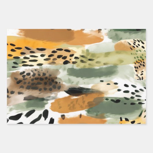 Wild Life Safari Fur Print Textures Exotic Dschung Geschenkpapier Set (Vorderseite 2)
