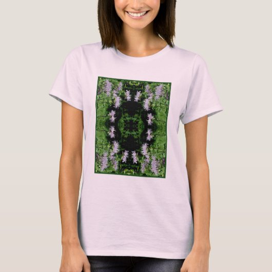 Wild Lila Bee Balm Abstrakt T-Shirt (Vorderseite)
