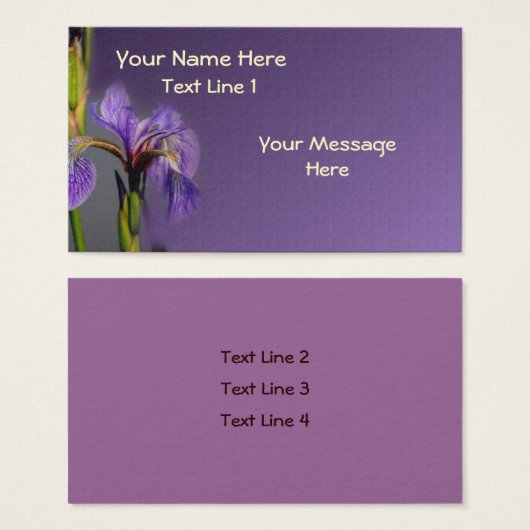 Wild Lila blaue Flagge Iris Blume (Vorne & Hinten)