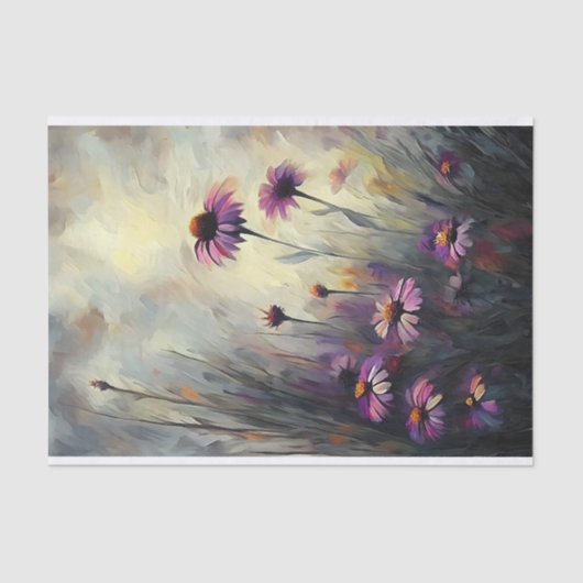 Wild Lila Daisy Decoupage Seidenpapier (Vorderseite)