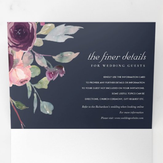 WILD LILA LILAC FLUSSFLÜSSEL DREIFACH GEFALTETE EINLADUNG (Innen Erste Seite)