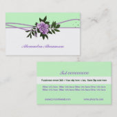 Wild lila Rose, grün, weiß Visitenkarte (Vorne/Hinten)