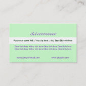 Wild lila Rose, grün, weiß Visitenkarte (Rückseite)