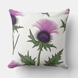 Wild Lila Thistle Kissen