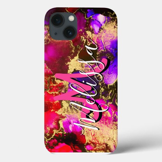 Wild Lila und Fuscia Alkohol Tinte Case-Mate iPhone Hülle (Rückseite)