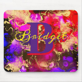 Wild Lila und Fuscia Alkohol Tinte Mousepad