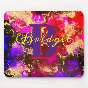Wild Lila und Fuscia Alkohol Tinte Mousepad