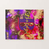 Wild Lila und Fuscia Alkohol Tinte Puzzle (Horizontal)