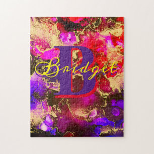 Wild Lila und Fuscia Alkohol Tinte Puzzle