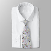 Wild Lilac Blume Floral Botanischer Neck Tie Krawatte (Gebunden)