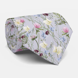 Wild Lilac Blume Floral Botanischer Neck Tie Krawatte