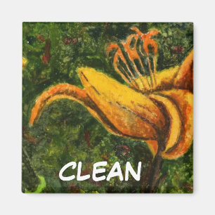 "Wild Lily 1" - Saubere Geschirrspüler Status Magn Magnet