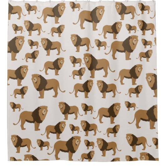 Wild Lion Animal Muster Duschvorhang (Vorderseite)
