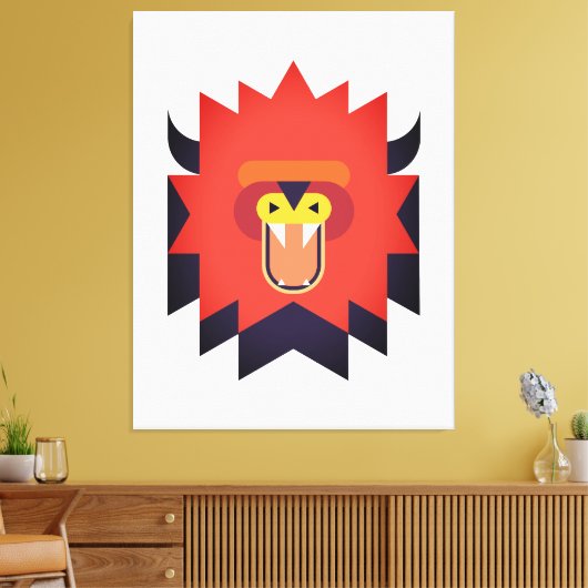 Wild Lion Cartoon Art Leinwanddruck (Insitu (Wohnzimmer))