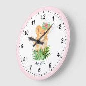 Wild Lion Cub Fun Jungle Safari Girl's Room Decke Große Wanduhr (Winkel)