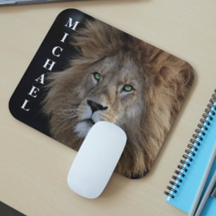 Wild Lion Foto Grüne Augen Personalisiert Mousepad