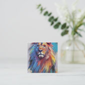 Wild Lion Quadratische Visitenkarte (Stehend Vorderseite)
