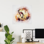 Wild Lion Safari Jungle Artwork Foto Poster (Heimbüro)